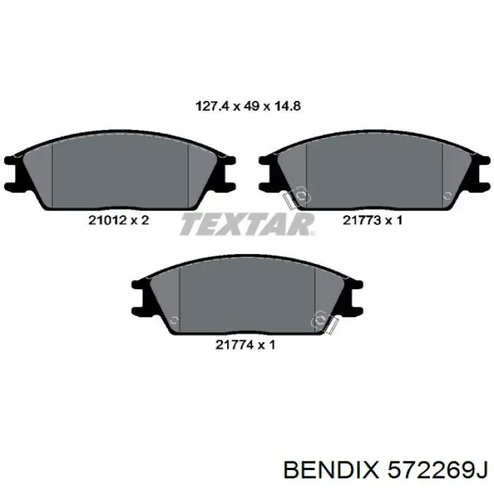 572269J Jurid/Bendix pastillas de freno delanteras