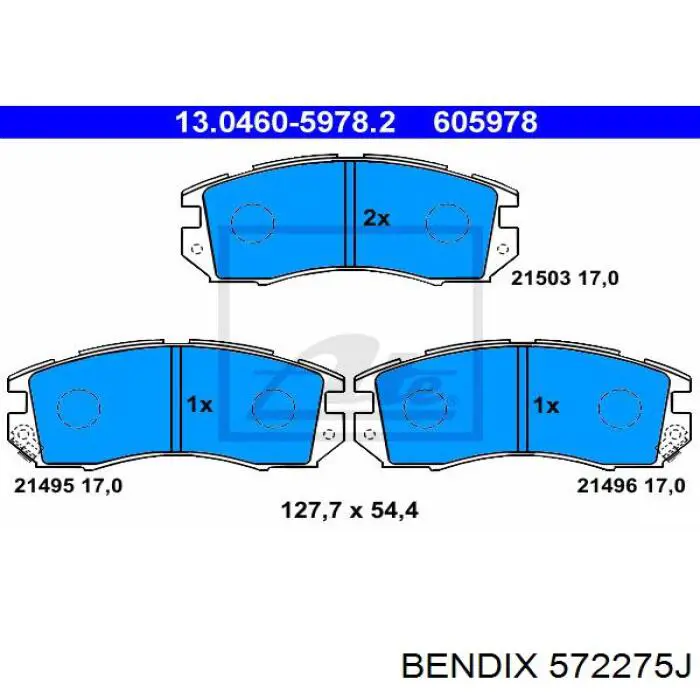 572275J Jurid/Bendix pastillas de freno delanteras