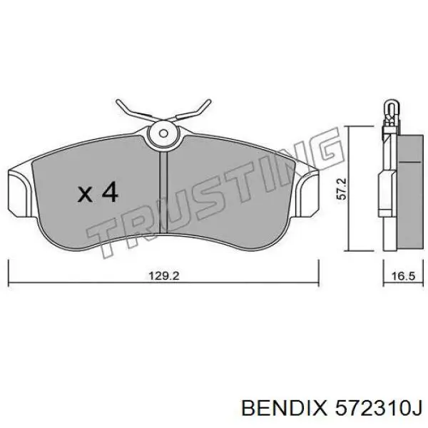 572310J Jurid/Bendix pastillas de freno delanteras