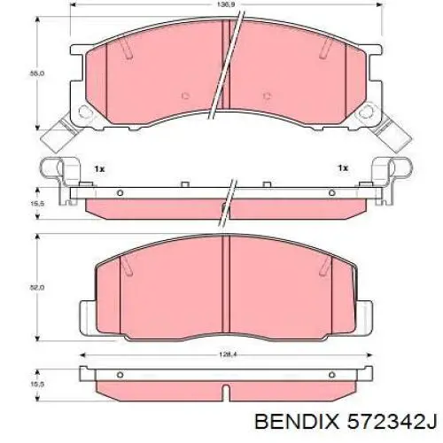 572342J Jurid/Bendix pastillas de freno delanteras