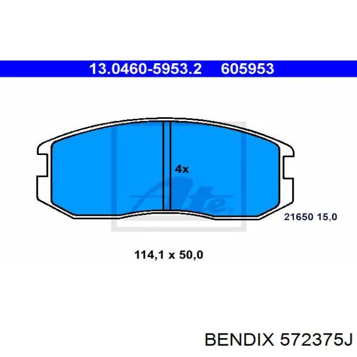 572375J Jurid/Bendix pastillas de freno delanteras