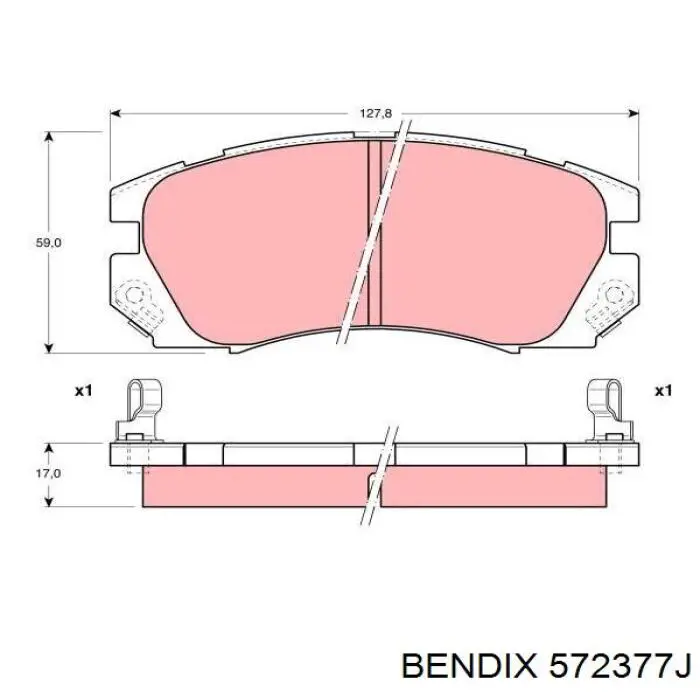 572377J Jurid/Bendix pastillas de freno delanteras