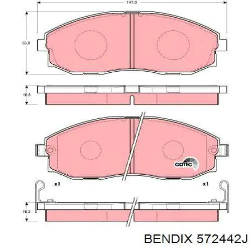 572442J Jurid/Bendix pastillas de freno delanteras