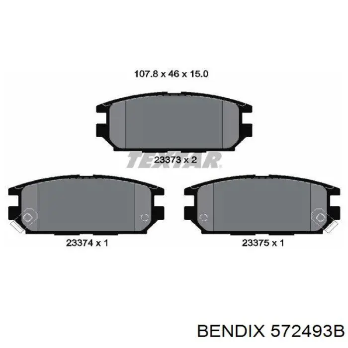 572493B Jurid/Bendix pastillas de freno traseras