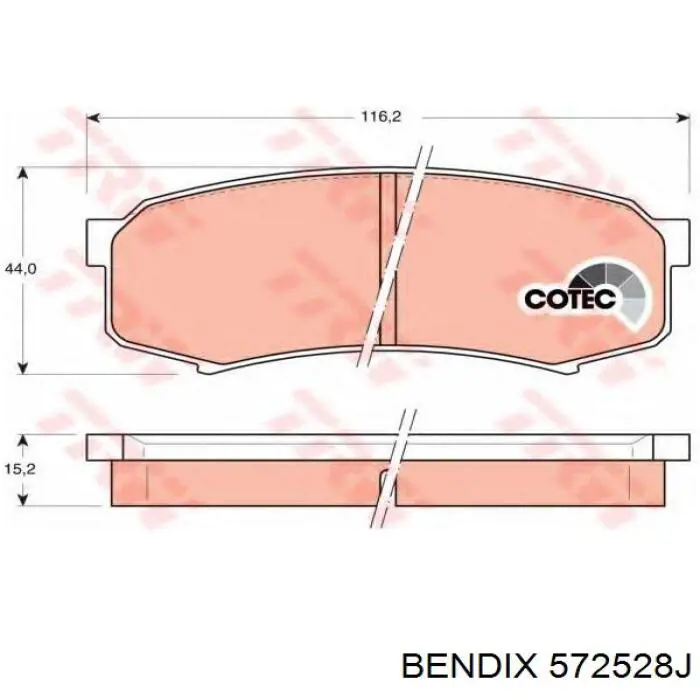 572528J Jurid/Bendix pastillas de freno delanteras