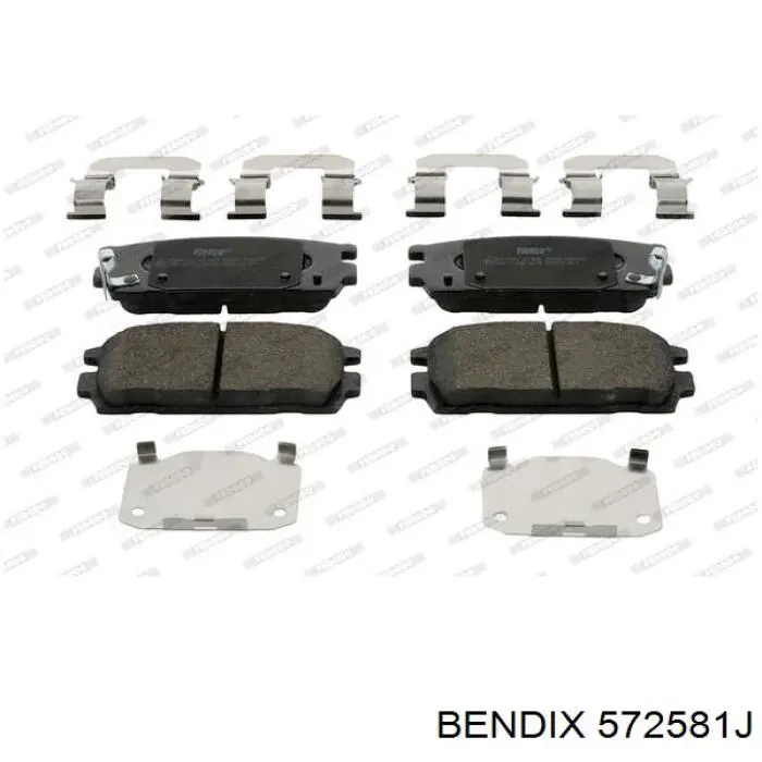 572581J Jurid/Bendix pastillas de freno traseras