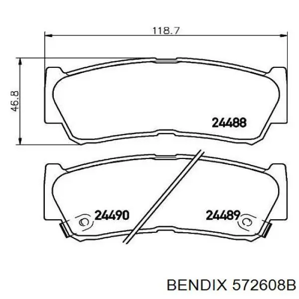 572608B Jurid/Bendix pastillas de freno traseras