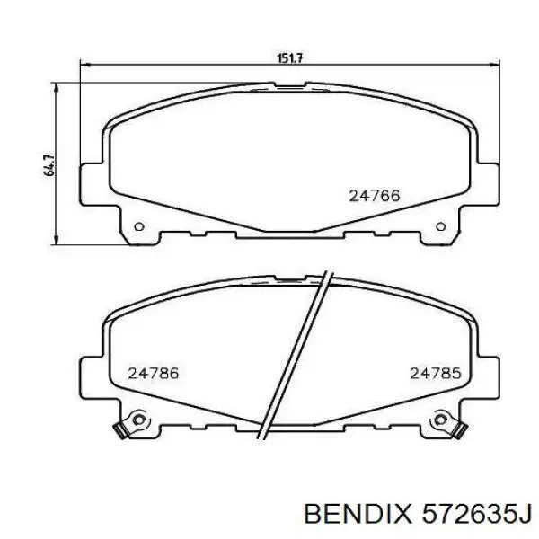 572635J Jurid/Bendix pastillas de freno delanteras