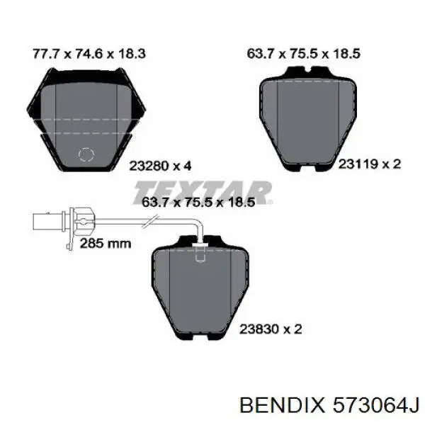 573064J Jurid/Bendix pastillas de freno delanteras