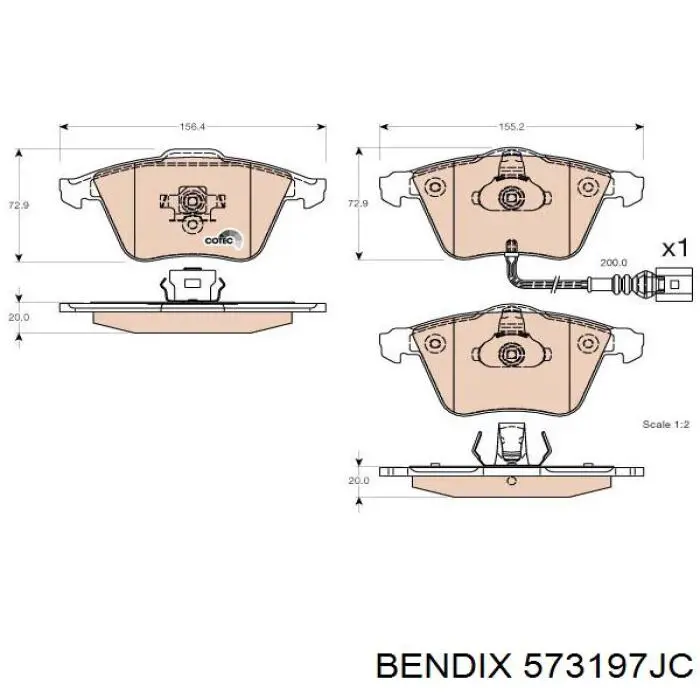 573197JC Jurid/Bendix pastillas de freno delanteras