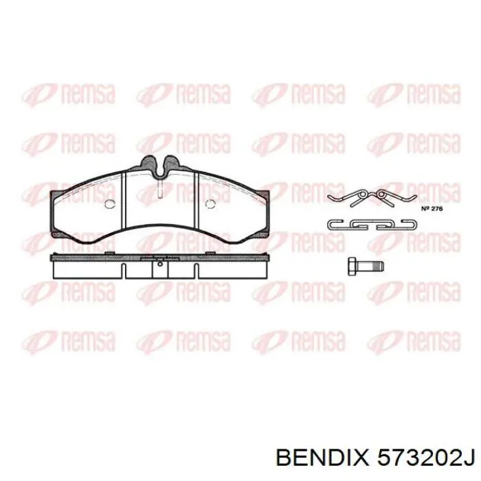 573202J Jurid/Bendix pastillas de freno traseras