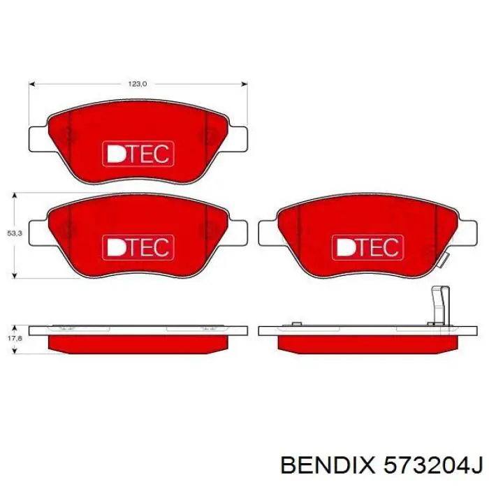 573204J Jurid/Bendix pastillas de freno delanteras