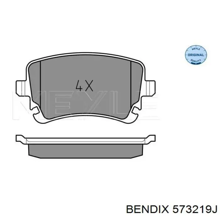 573219J Jurid/Bendix pastillas de freno traseras