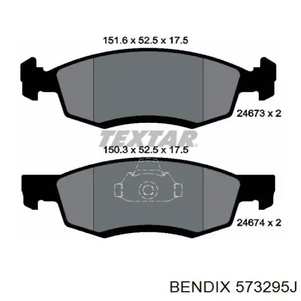 573295J Jurid/Bendix pastillas de freno delanteras