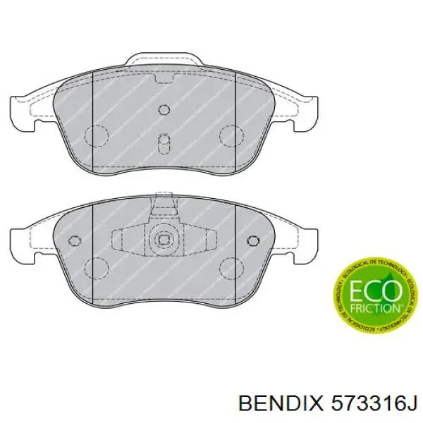 573316J Jurid/Bendix pastillas de freno delanteras