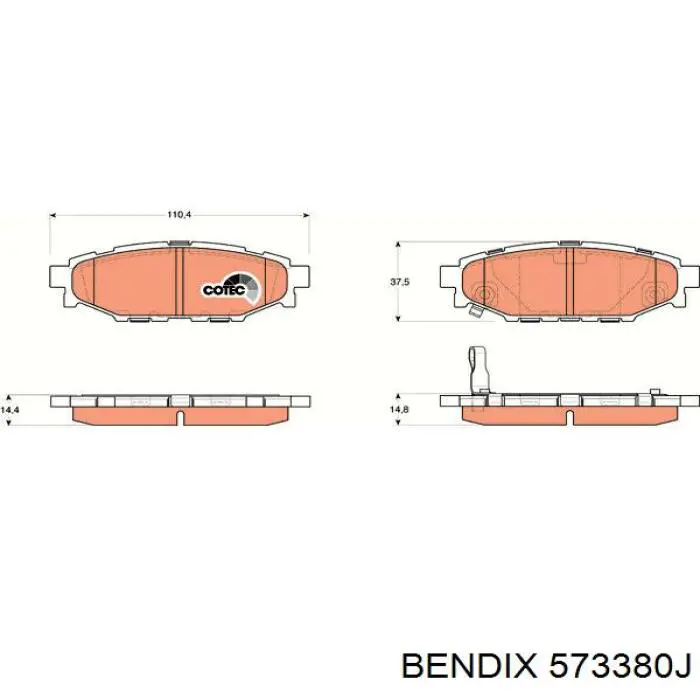 573380J Jurid/Bendix pastillas de freno traseras