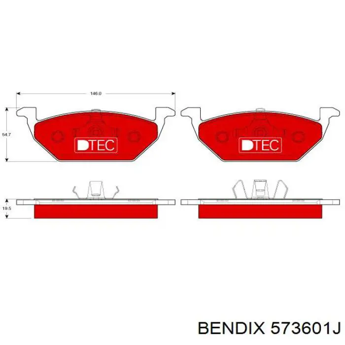 573601J Jurid/Bendix pastillas de freno delanteras