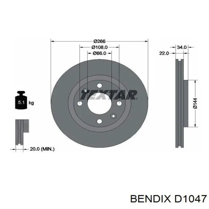 D1047 Jurid/Bendix pastillas de freno delanteras