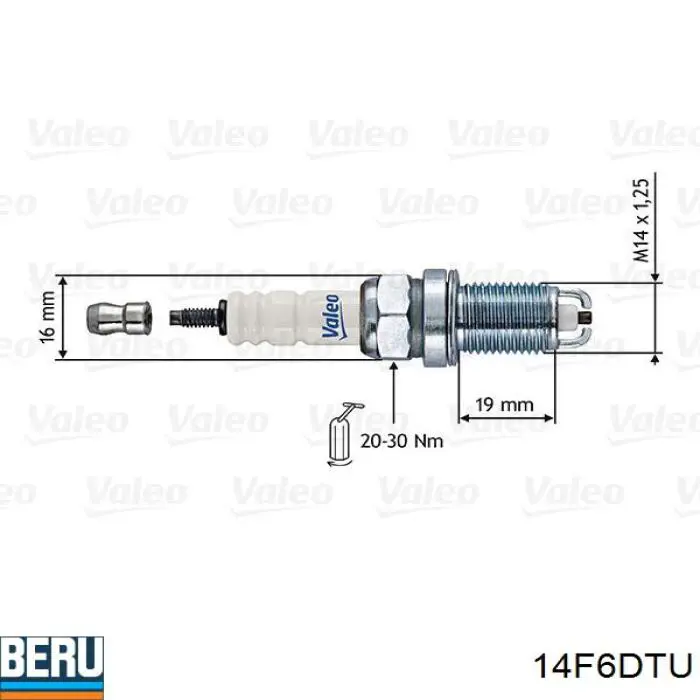 14 F-6 DTU Beru bujía de encendido