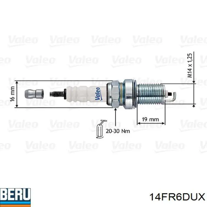 14FR-6DUX Beru bujía de encendido