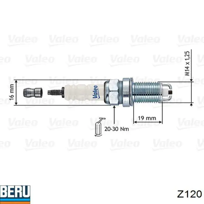 Z120 Borg-Warner/KKK bujía de encendido