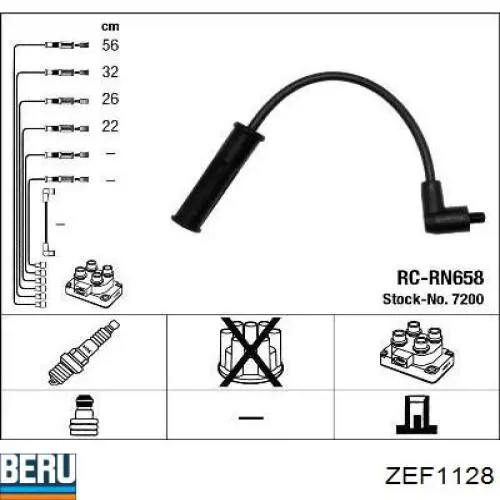 ZEF1128 Beru juego de cables de encendido