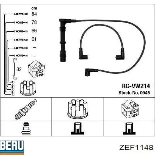 ZEF1148 Beru juego de cables de encendido