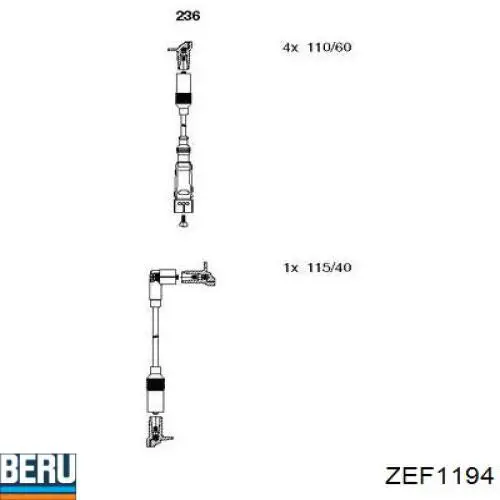 ZEF1194 Beru juego de cables de encendido