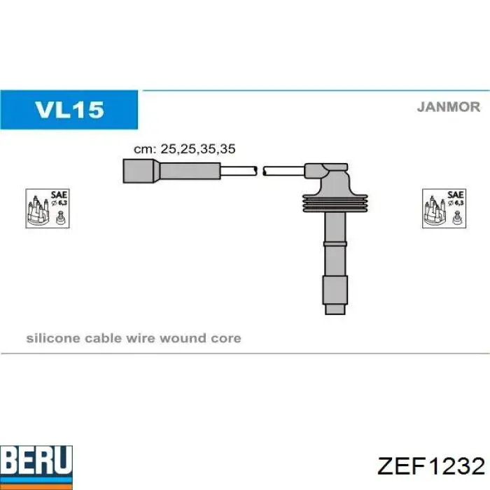 ZEF1232 Beru juego de cables de encendido