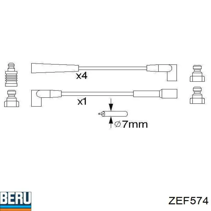 ZEF574 Beru juego de cables de encendido