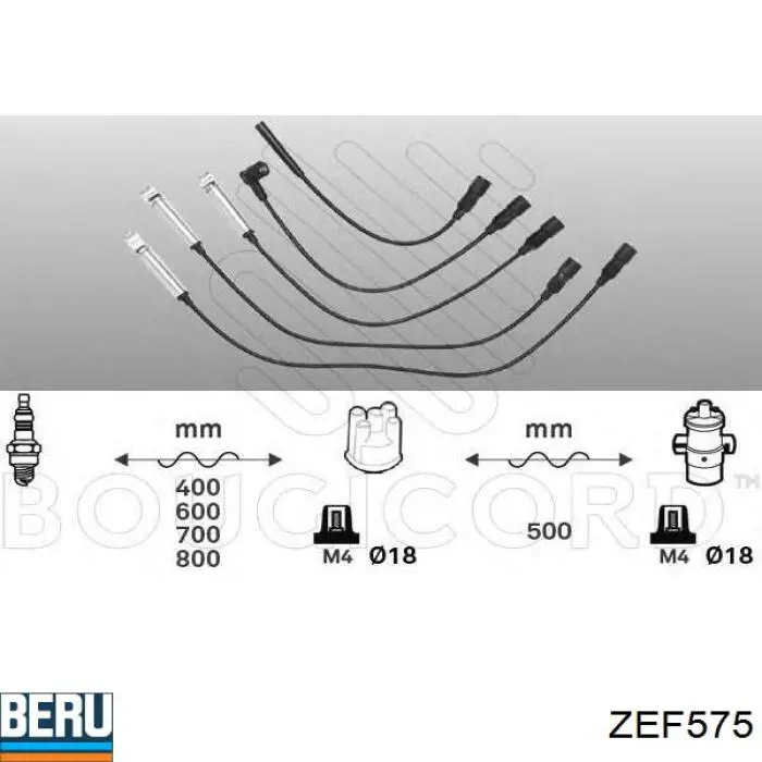 ZEF575 Beru juego de cables de encendido