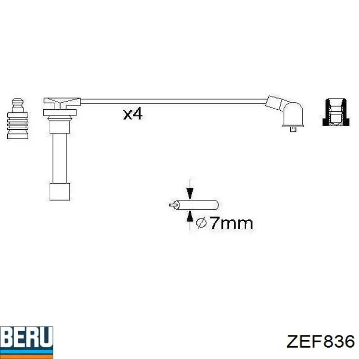 ZEF836 Beru juego de cables de encendido