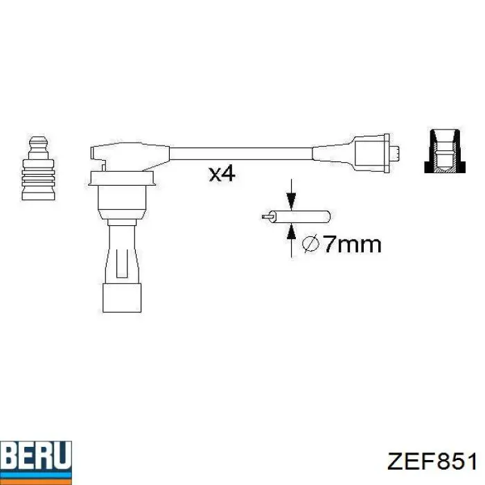 ZEF851 Beru juego de cables de encendido