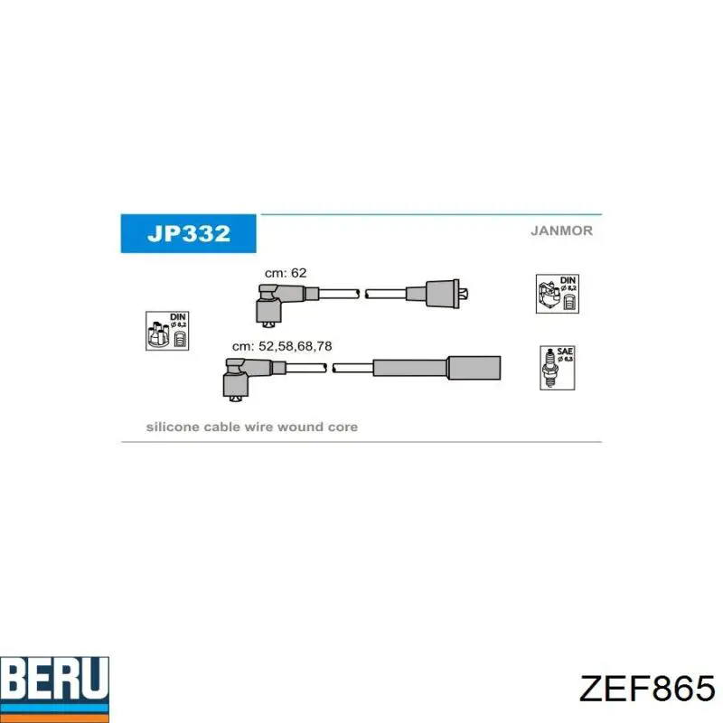 ZEF865 Beru juego de cables de encendido