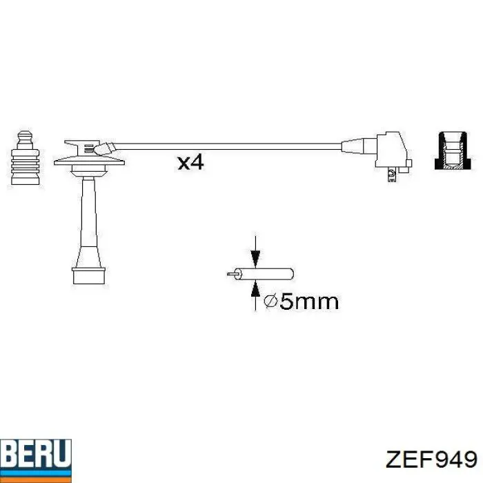 ZEF949 Beru juego de cables de encendido