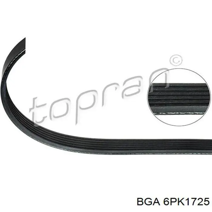 6PK1725 BGA correa trapezoidal