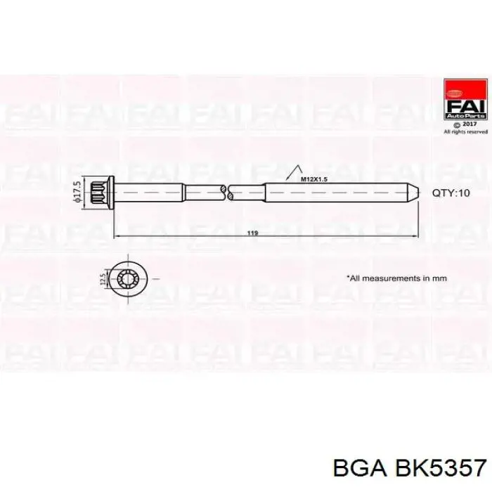 BK5357 BGA tornillo de culata