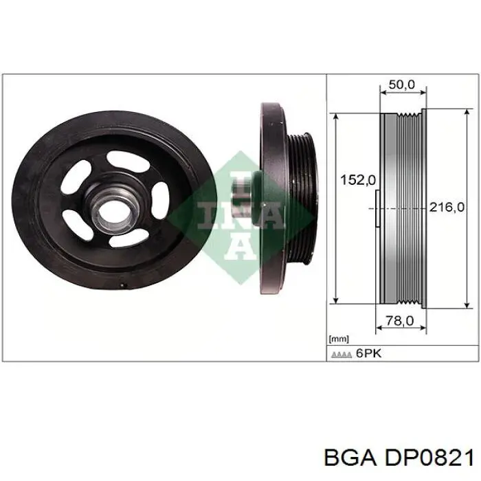 DP0821 BGA polea, cigüeñal