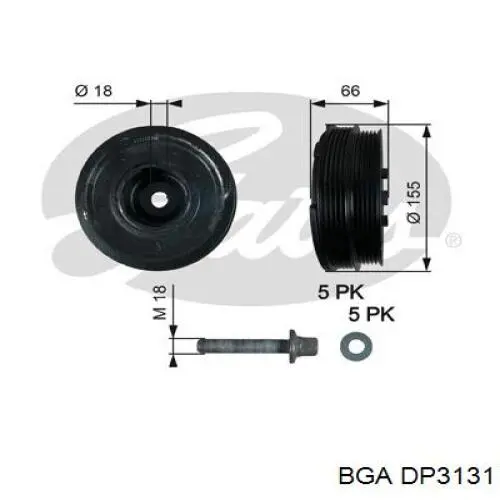 DP3131 BGA polea, cigüeñal