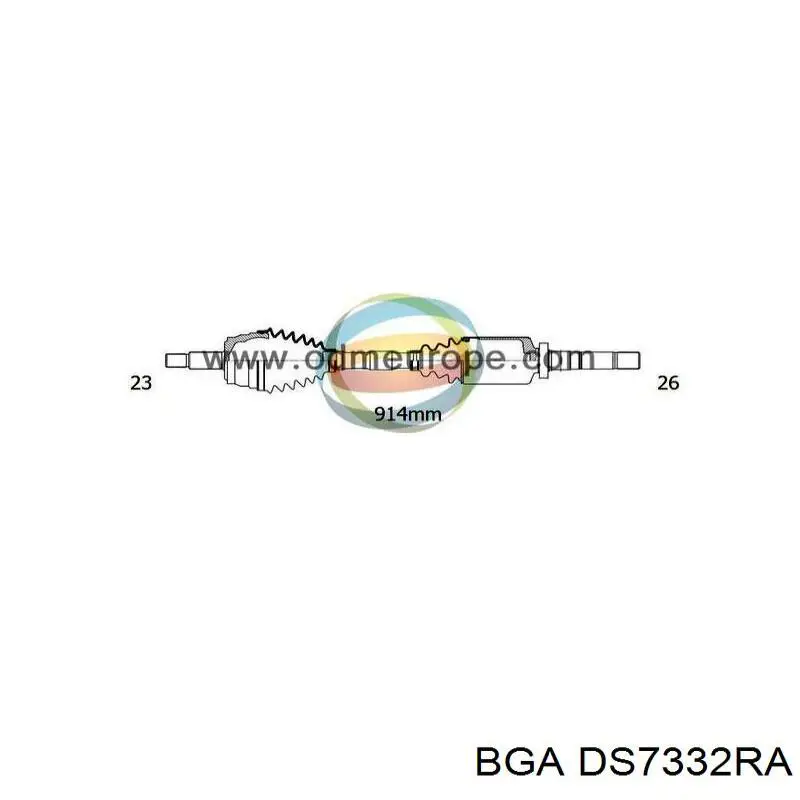 DS7332RA BGA árbol de transmisión delantero derecho