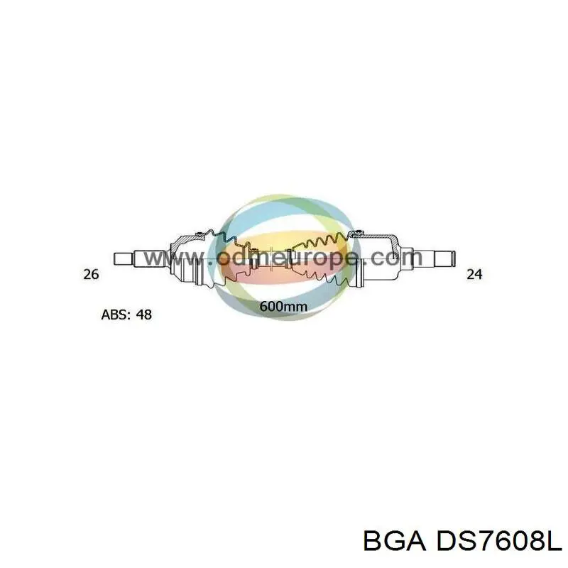 DS7608L BGA árbol de transmisión delantero izquierdo