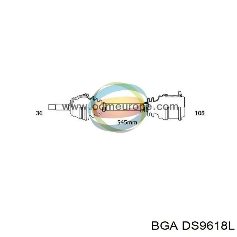 DS9618L BGA árbol de transmisión delantero izquierdo