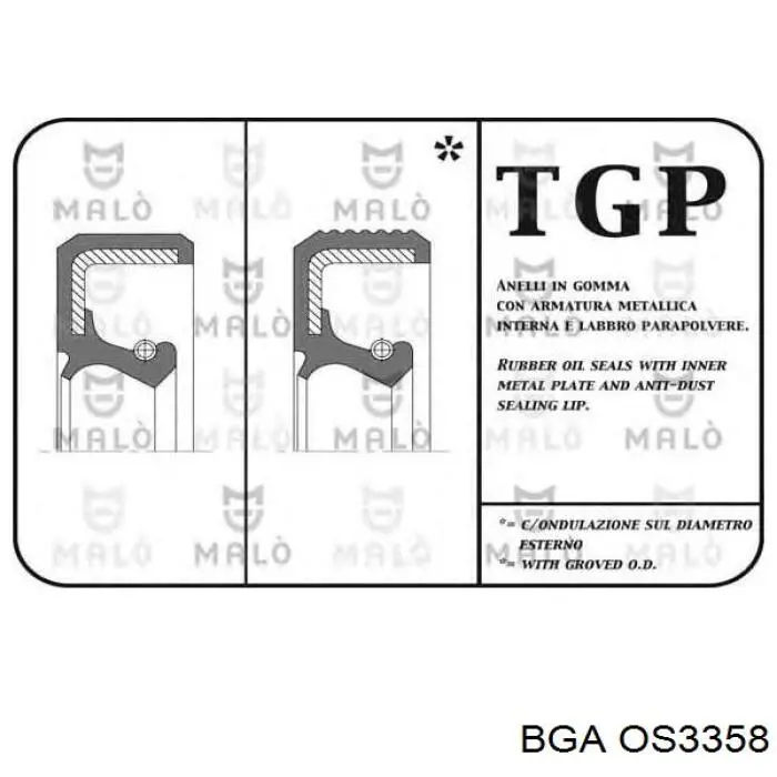 OS3358 BGA anillo retén, cigüeñal frontal