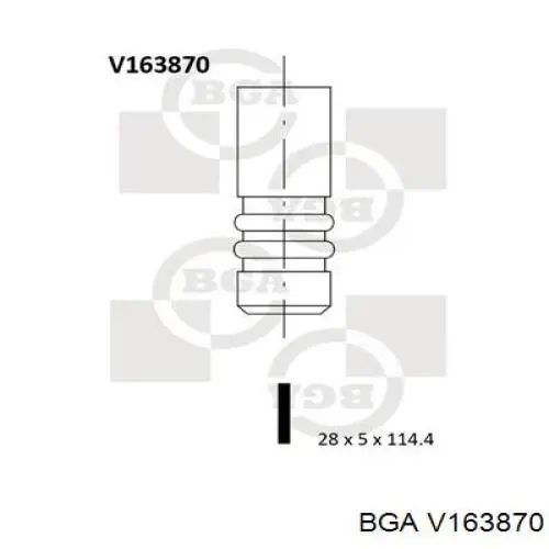 V163870 BGA válvula de admisión