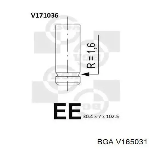 V165031 BGA válvula de escape