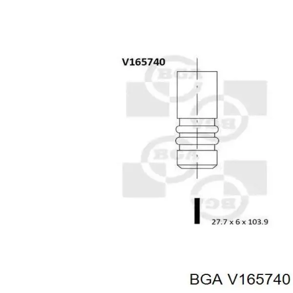 V165740 BGA válvula de admisión