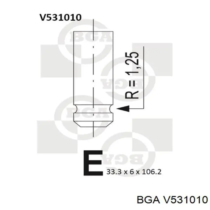 9623950380 Fiat/Alfa/Lancia válvula de admisión