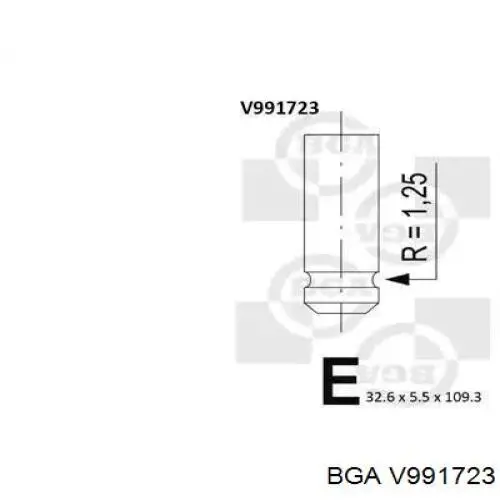 V991723 BGA válvula de admisión