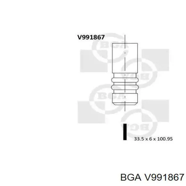 V991867 BGA válvula de admisión