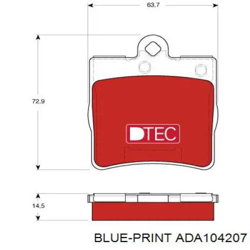 ADA104207 Blue Print pastillas de freno traseras